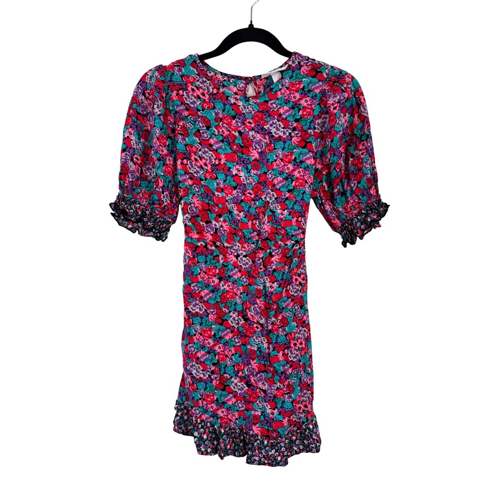RIXO for Target Romantic‎ Floral Mini Dress Puff Sleeve Ruffle Cottagecore 2